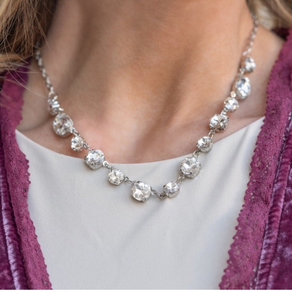 Elegant Silver Crystal Necklace